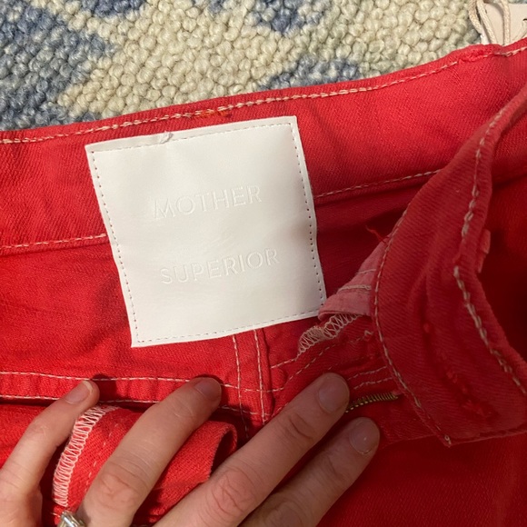 Mother Denim Hustler Ankle Fray jeans, NWT, size 23, red - Picture 5 of 9